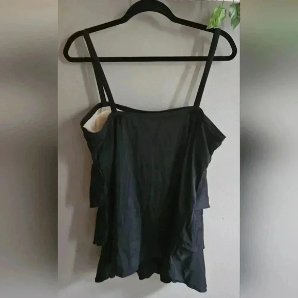 Swim by Cacique Ruffled Tankini Black (sz 20) PLUS SIZE - Picture 2 of 5